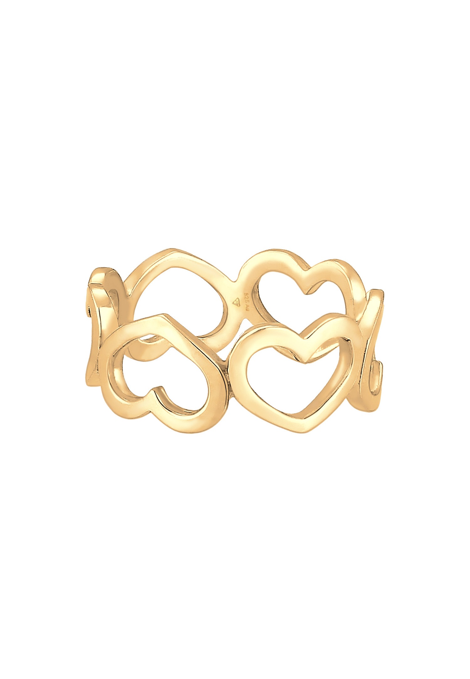 Elli Women's Heart Symbol Cut-Out Trendy Band in 925 Sterling Silver