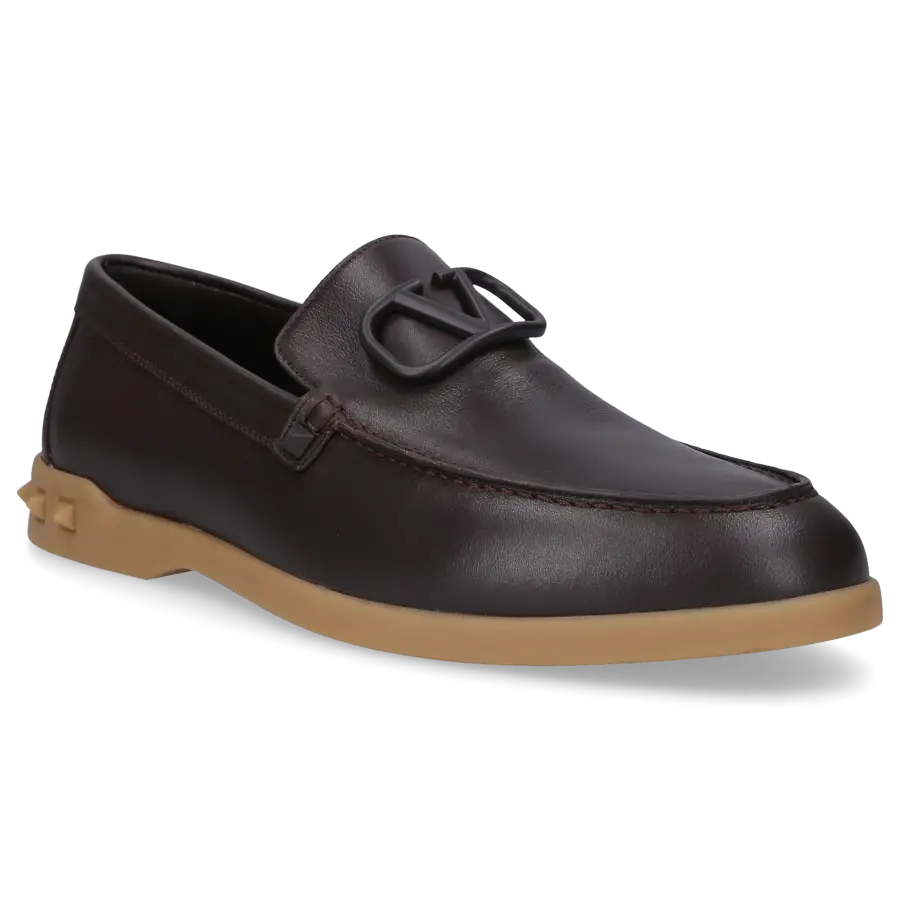 Valentino Garavani - Loafer LEISURE FLOWS Kalbsleder - braun