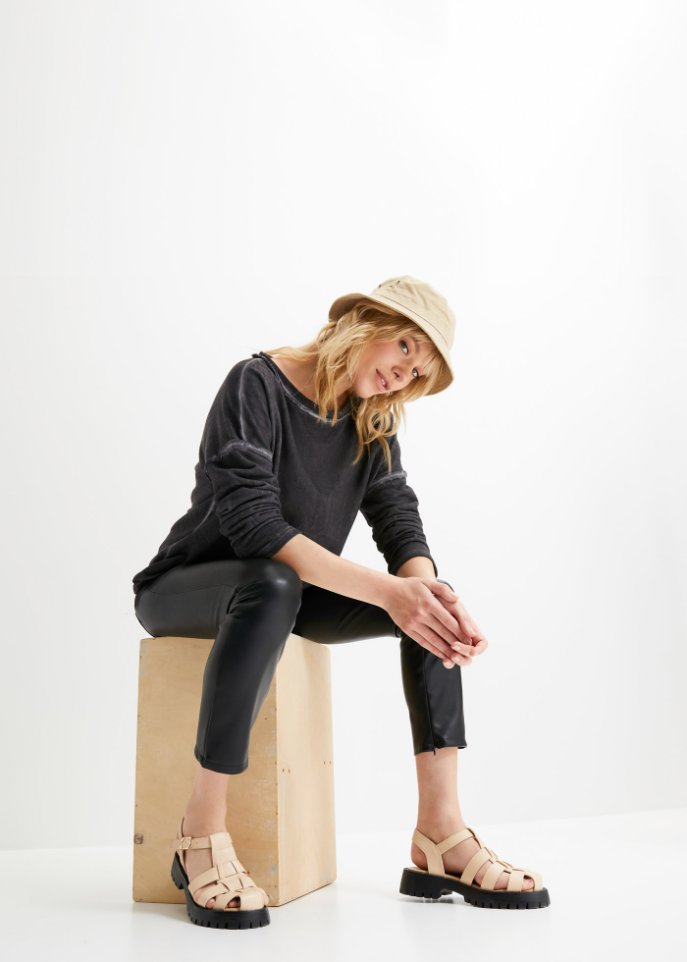 Sweatshirt im Used-Look mit Rückenausschnitt