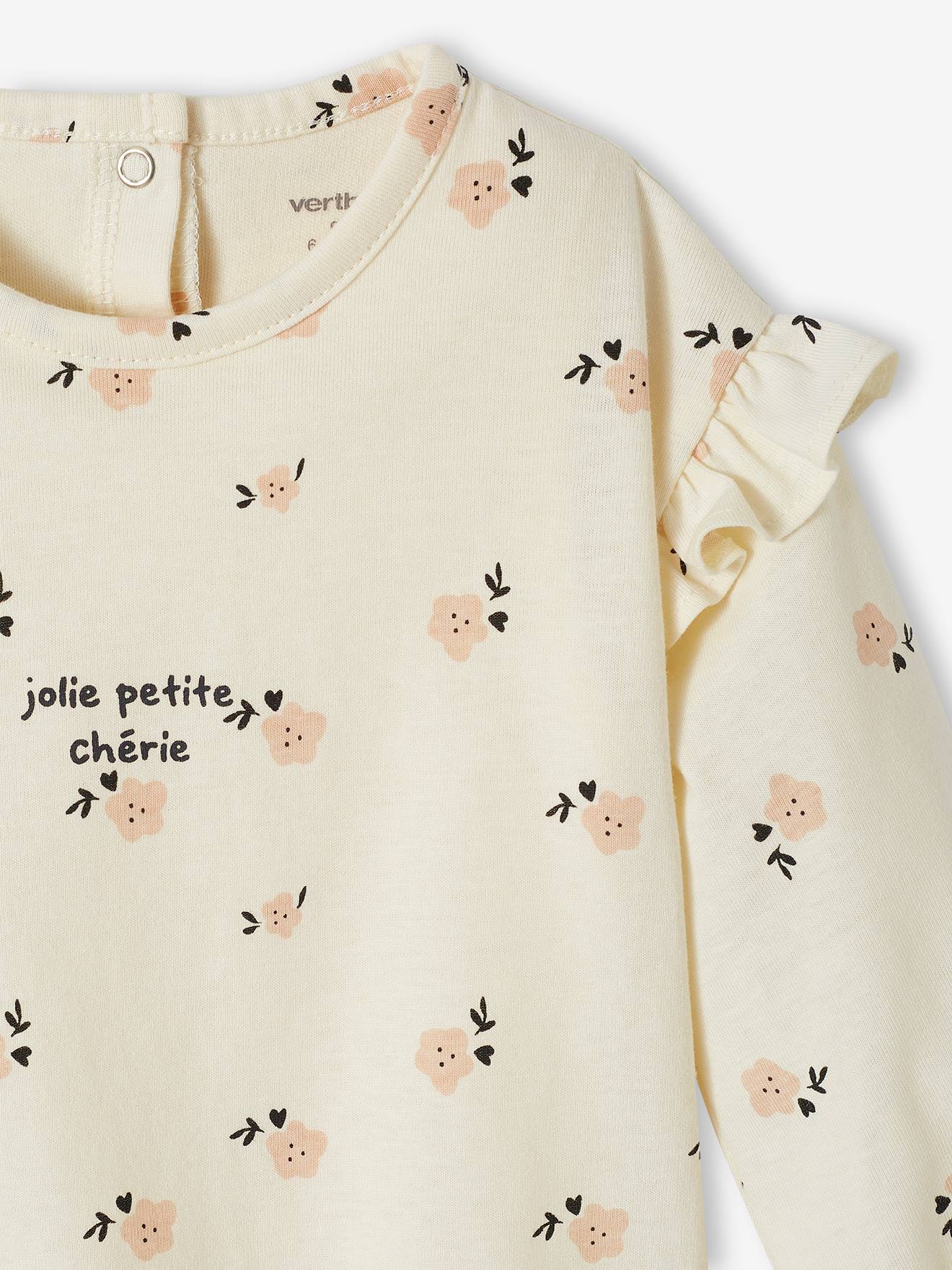 Vertbaudet Baby Shirtbody aus Bio-Baumwolle Oeko-Tex - wollweiß