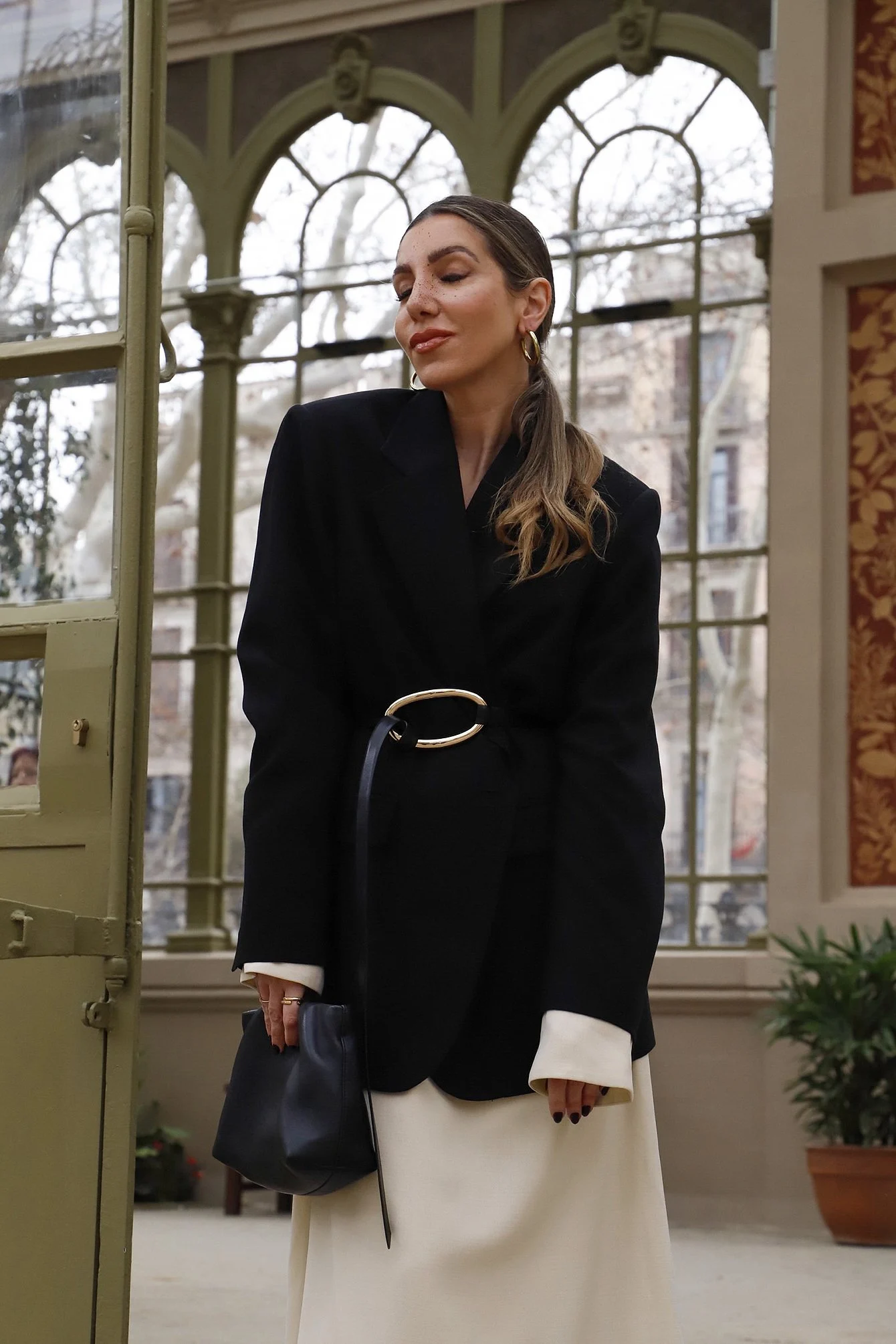 Oversize Maxi-Blazer mit einem Knopf