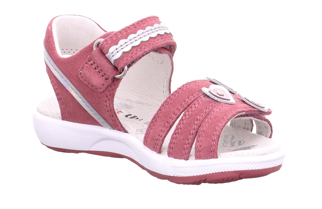 EMILY - Pink/SilberSandale mit Klettverschluss