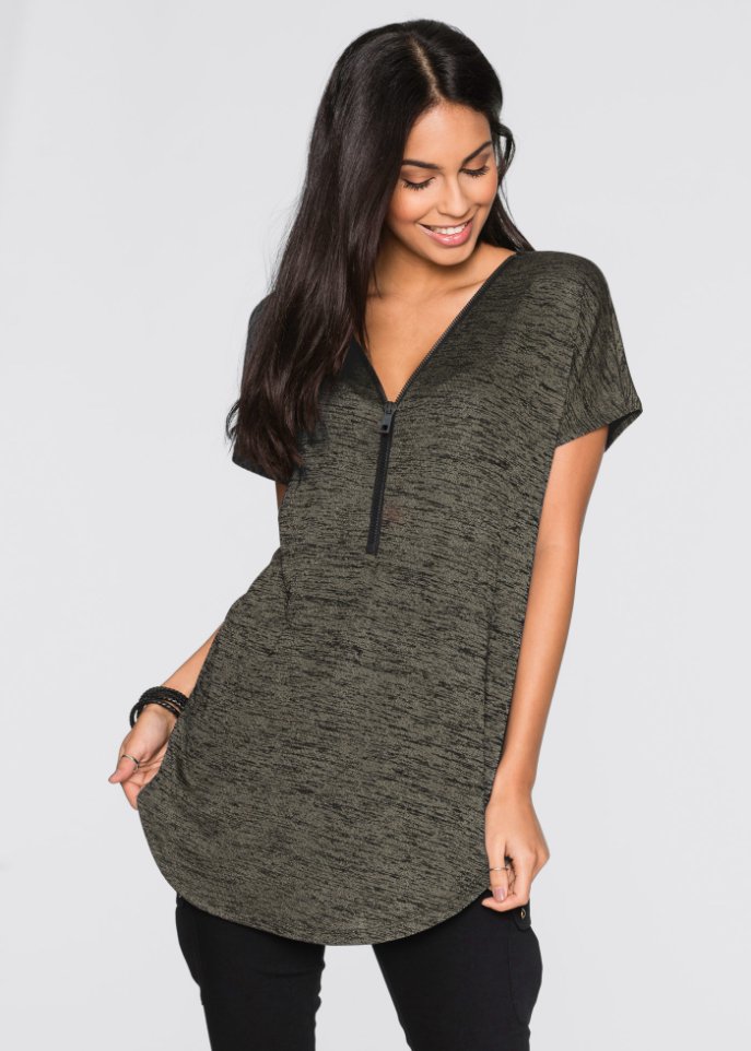 Oversize-Shirt mit Reißverschluss