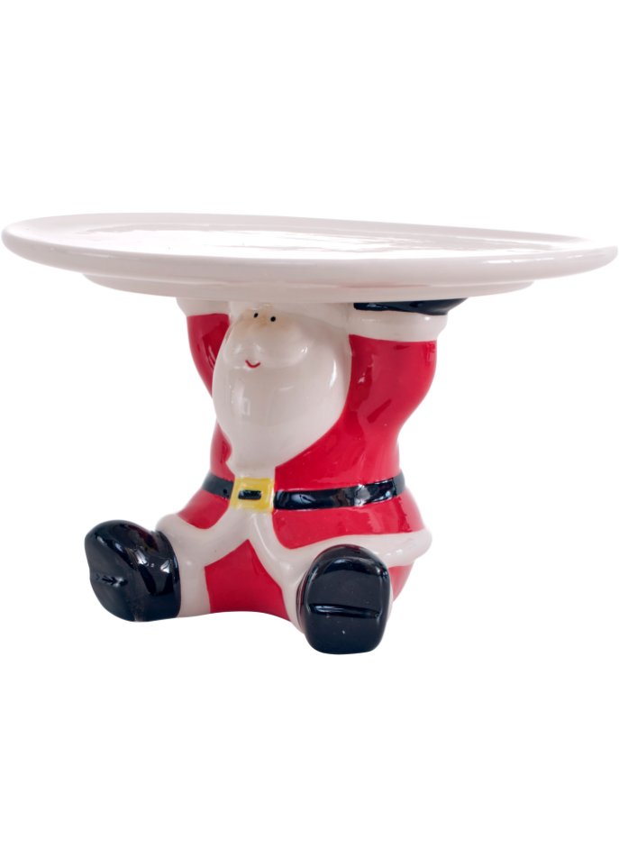 Deko-Objekt Weihnachtsmann mit Teller