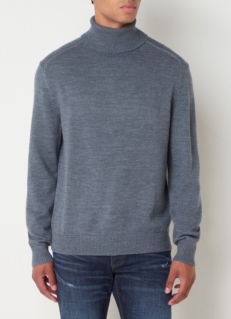 Armani Exchange Fine-knit sweater in wool blend with turtleneck