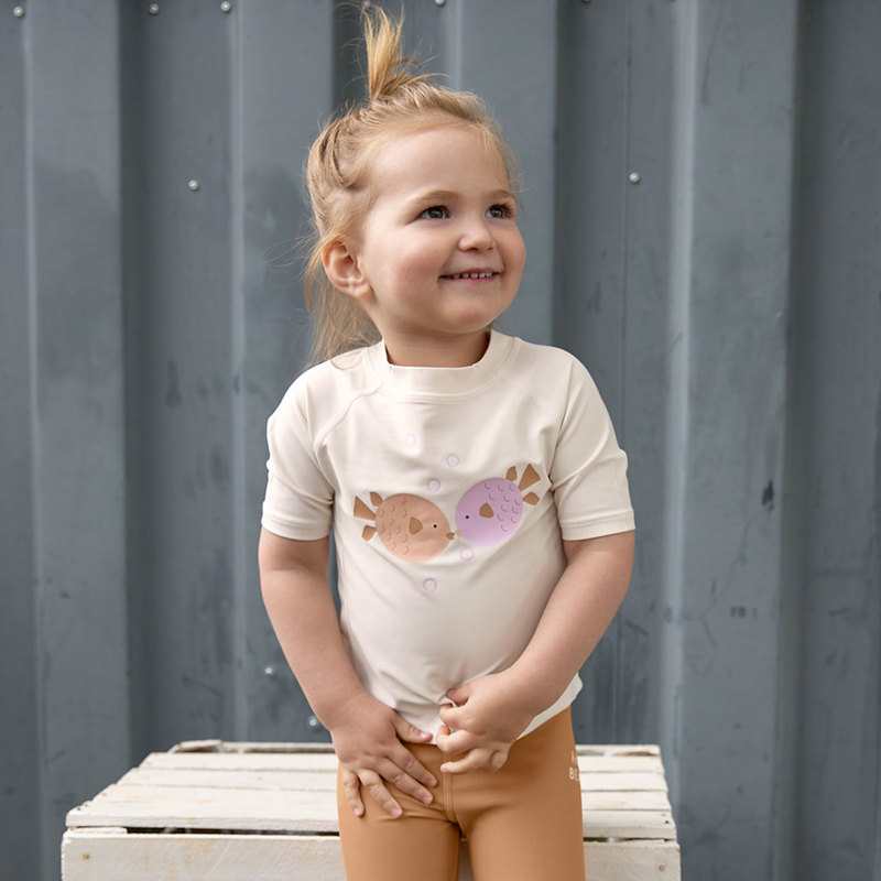 T-shirt anti-UV manches courtes 18 mois - 2 ans poisson blanc cassé Lässig