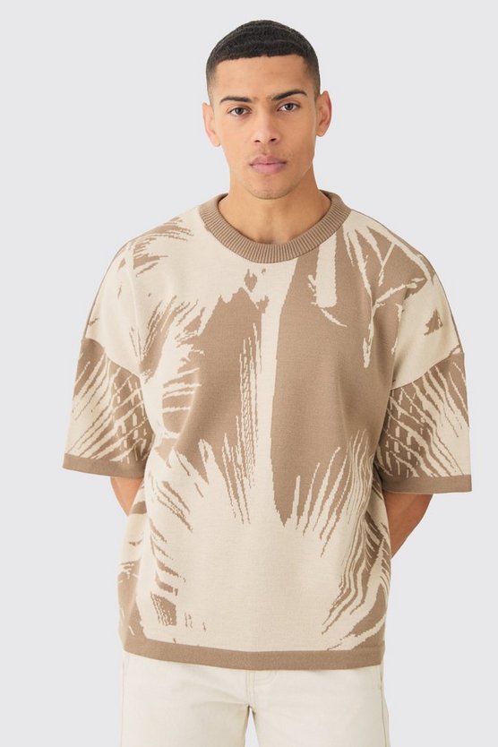 Oversize T-Shirt mit abstraktem Print