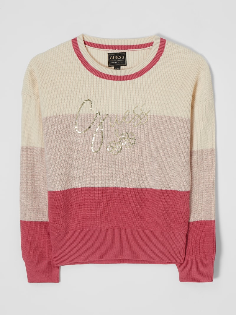 Pullover mit Logo-Stickerei in ecru