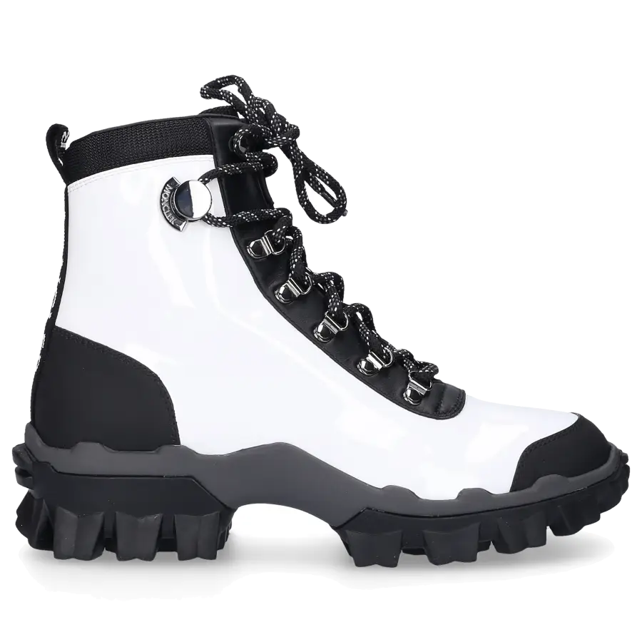 Moncler - Stiefeletten HELIS Kalbsleder Lackleder - weiß