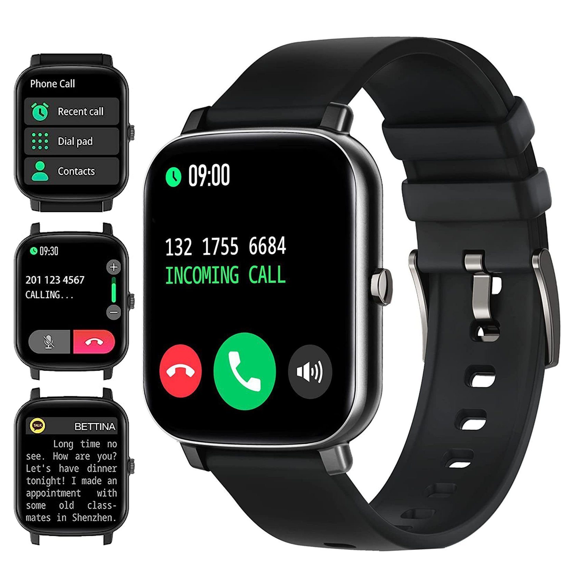 IBETTER Smartwatch für Damen Herren, Fitness Tracker Uhr Smartwatch (Fitnessuhr mit Telefonfunktion 1,69