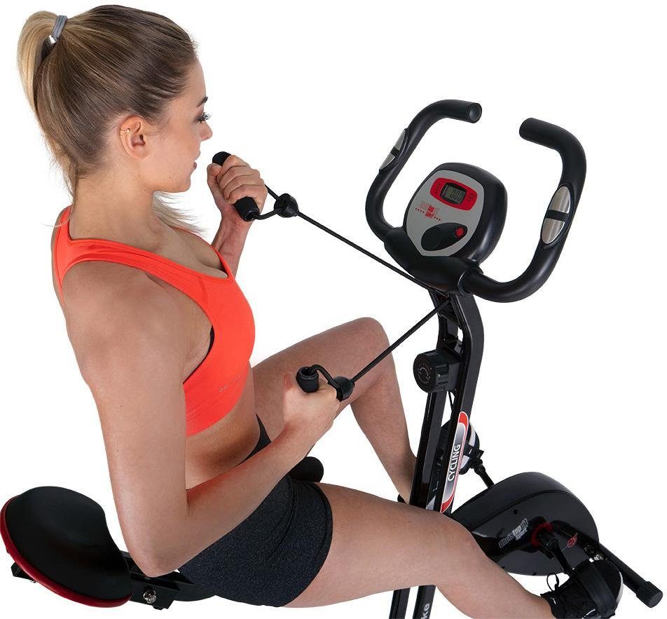 Christopeit Sport® Liege-Heimtrainer Christopeit X 3 Bike, Klappheimtrainer mit Arm- Bein Seilzug System