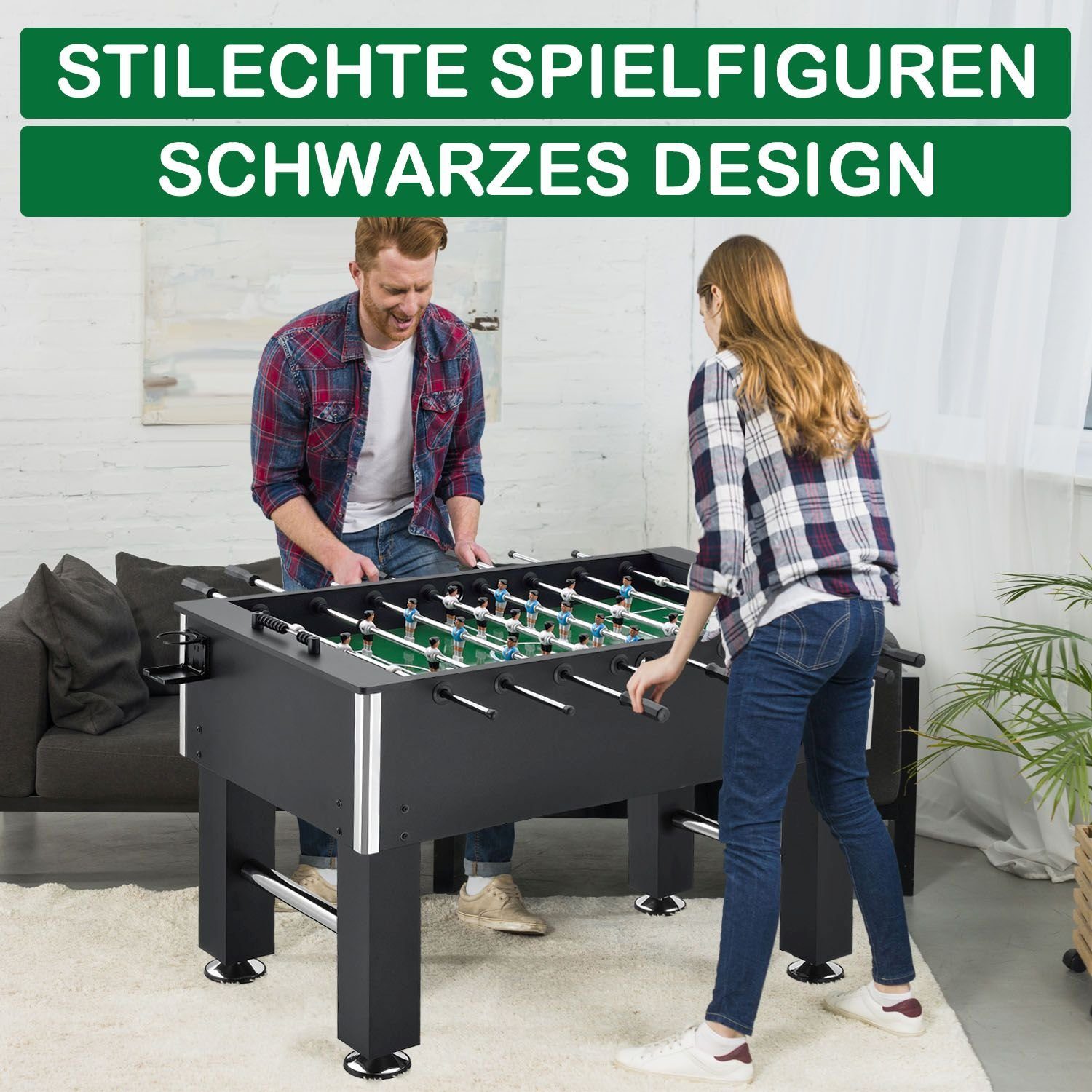 ArtSport Kickertisch Wuzzler, mit Punktezähler, Getränkehalter, höhenverstellbare Füße, 2 Bälle