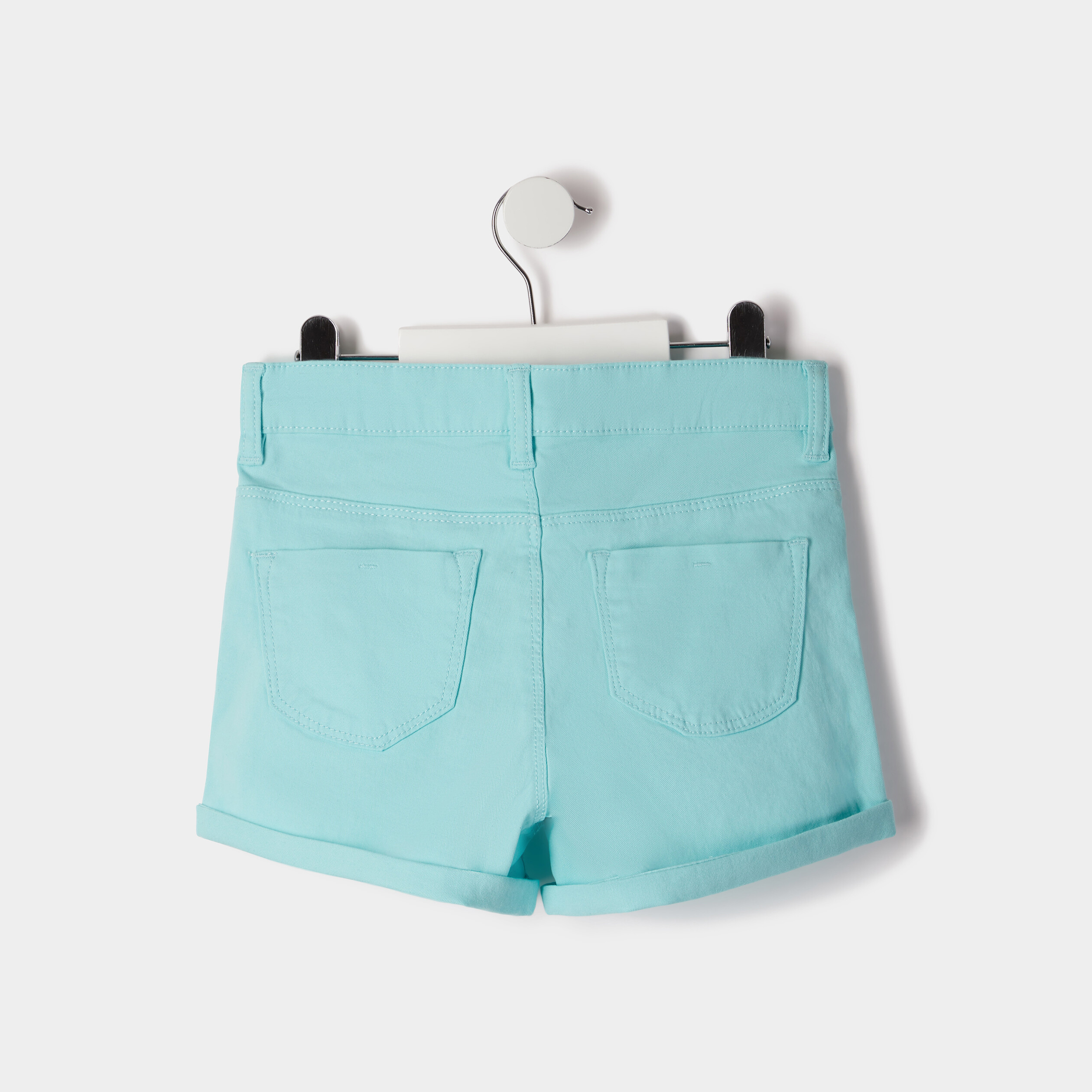 Short ajusté en twill bleu turquoise fille | La Halle