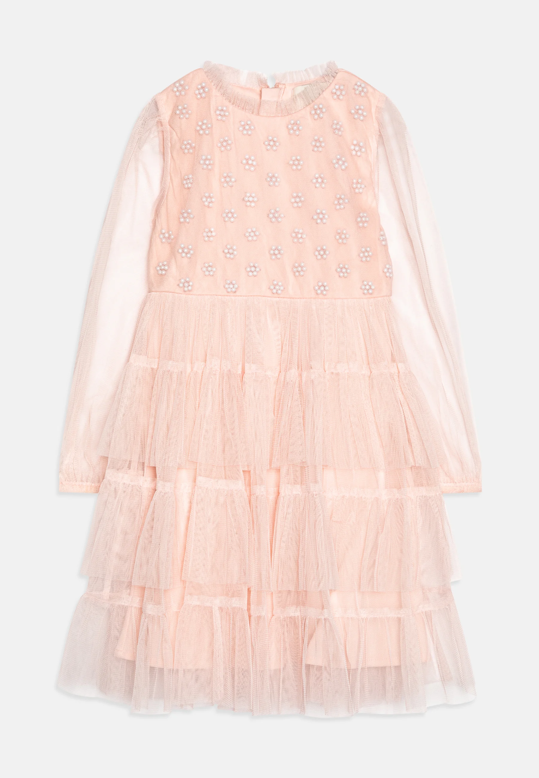 Anaya con amor VESTIDO CON VOLANTES Y FLORES DE PERLAS DECORADAS - Vestido elegante