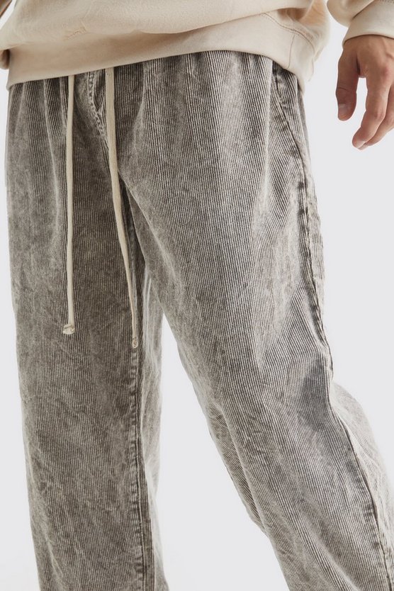 Lockere Cord-Hose mit Acid-Waschung