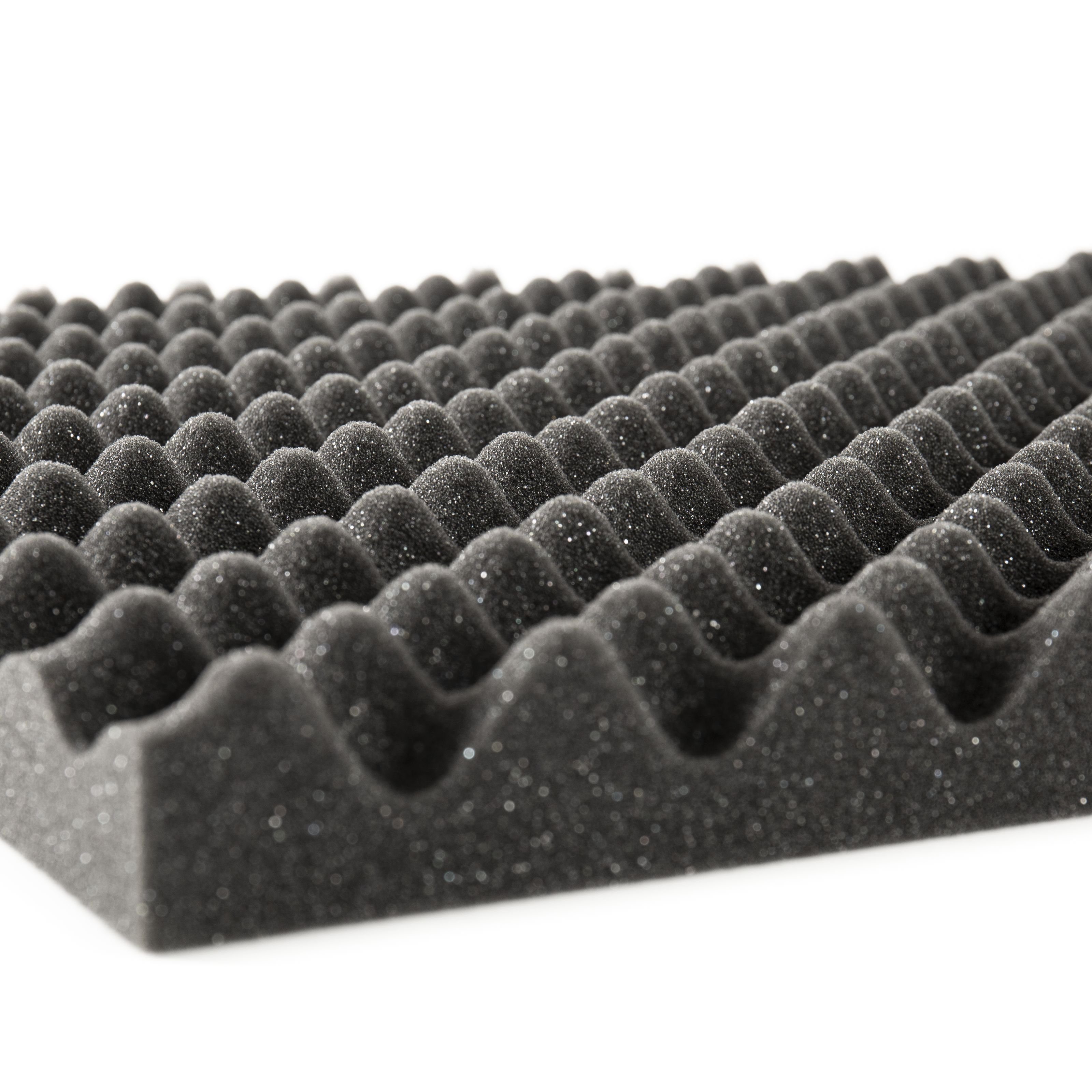 MUSIC STORE Akustikplatte, Noppenschaum anthrazit 40 mm 50 x 100 cm, 4 cm stark - Absorber