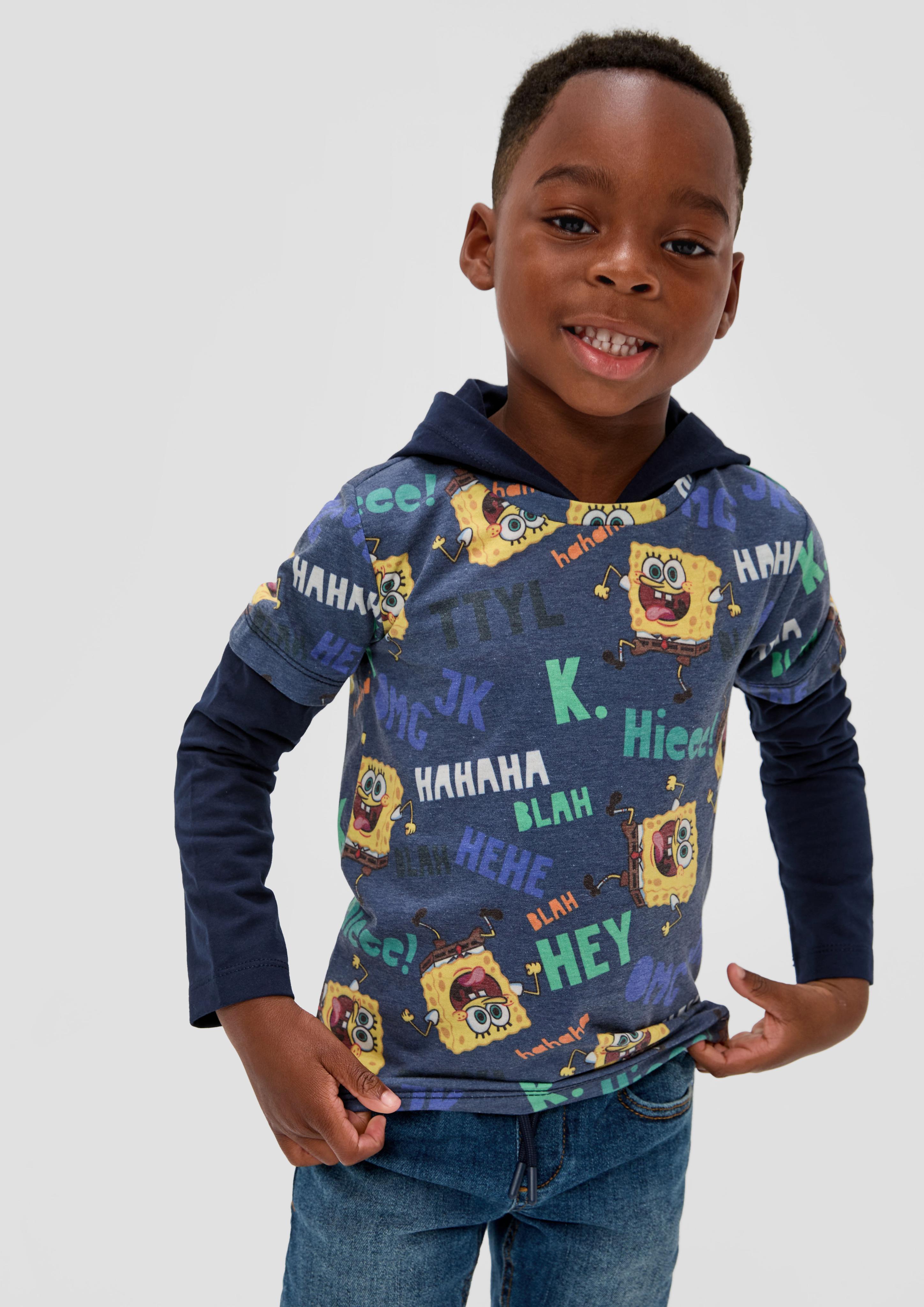 Kapuzen-Shirt mit Layering-Detail  2134105-59A8