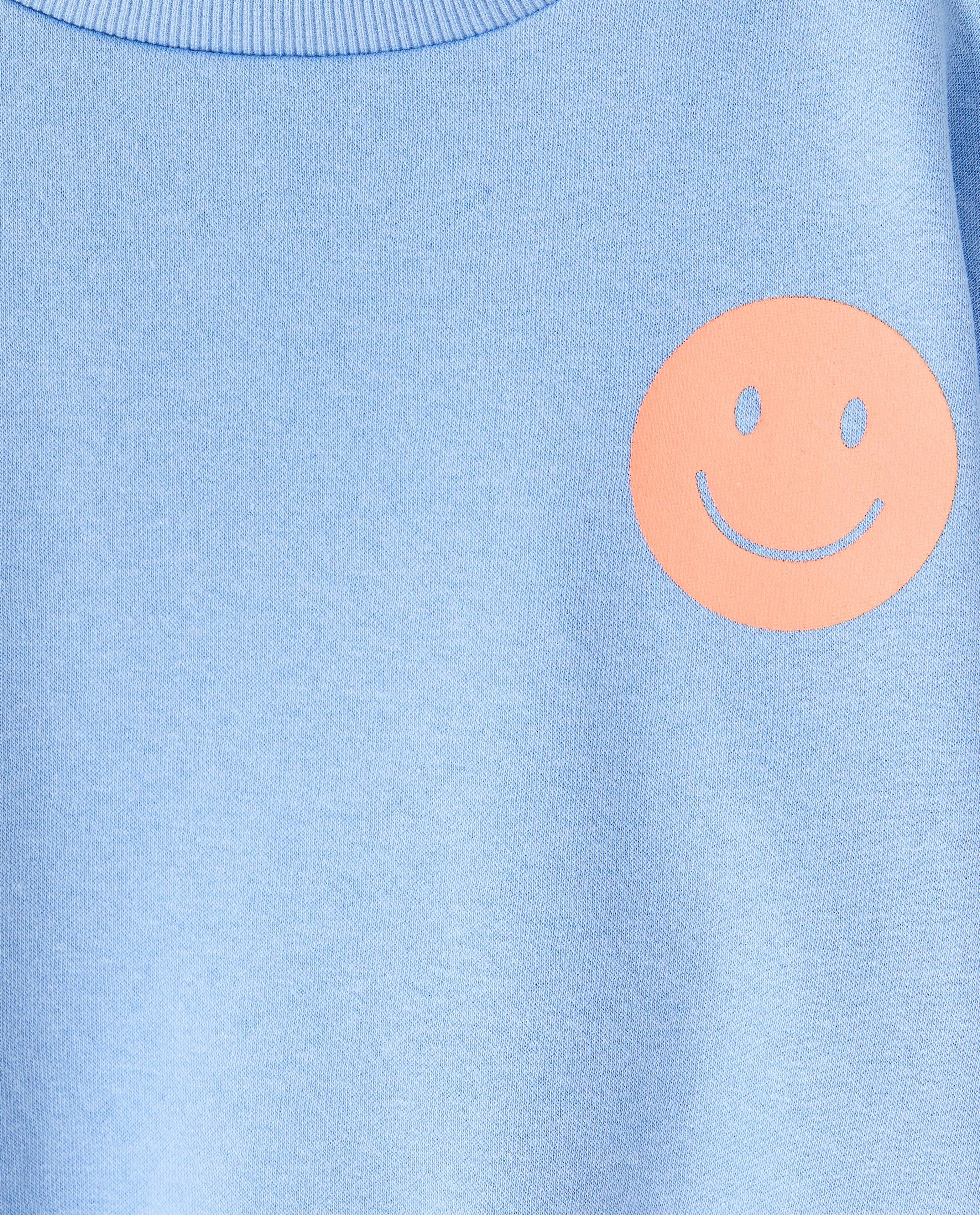Besties pulóver hátul mintával, unisex kék