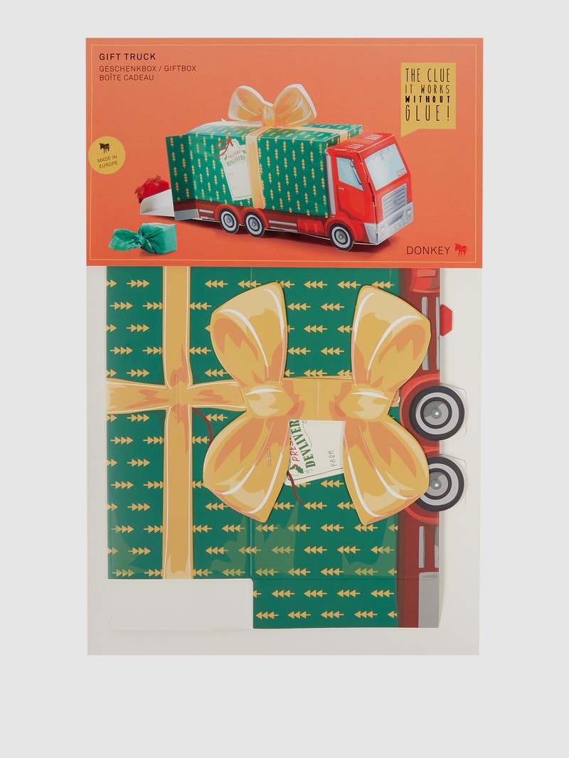 Unisex Geschenkbox mit Weihnachtsmuster in grün