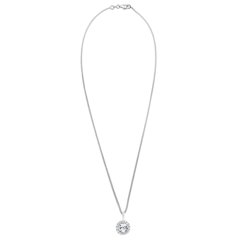 Elli Elli Collier Femme Cercle avec Cristal - (925/1000) Argent collier