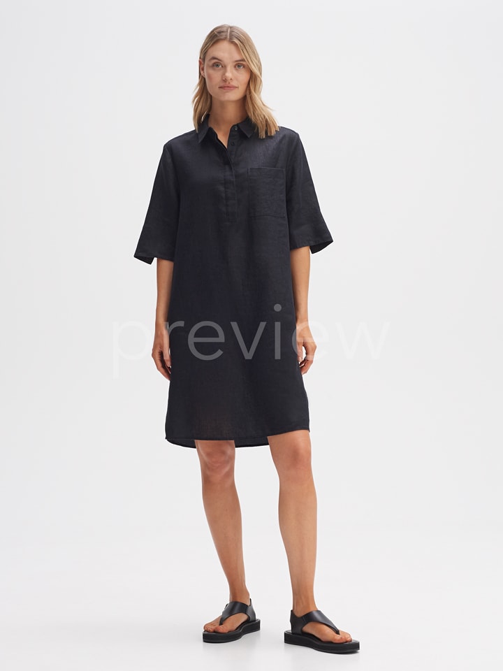 OPUS Leinen-Kleid in Anthrazit günstig kaufen