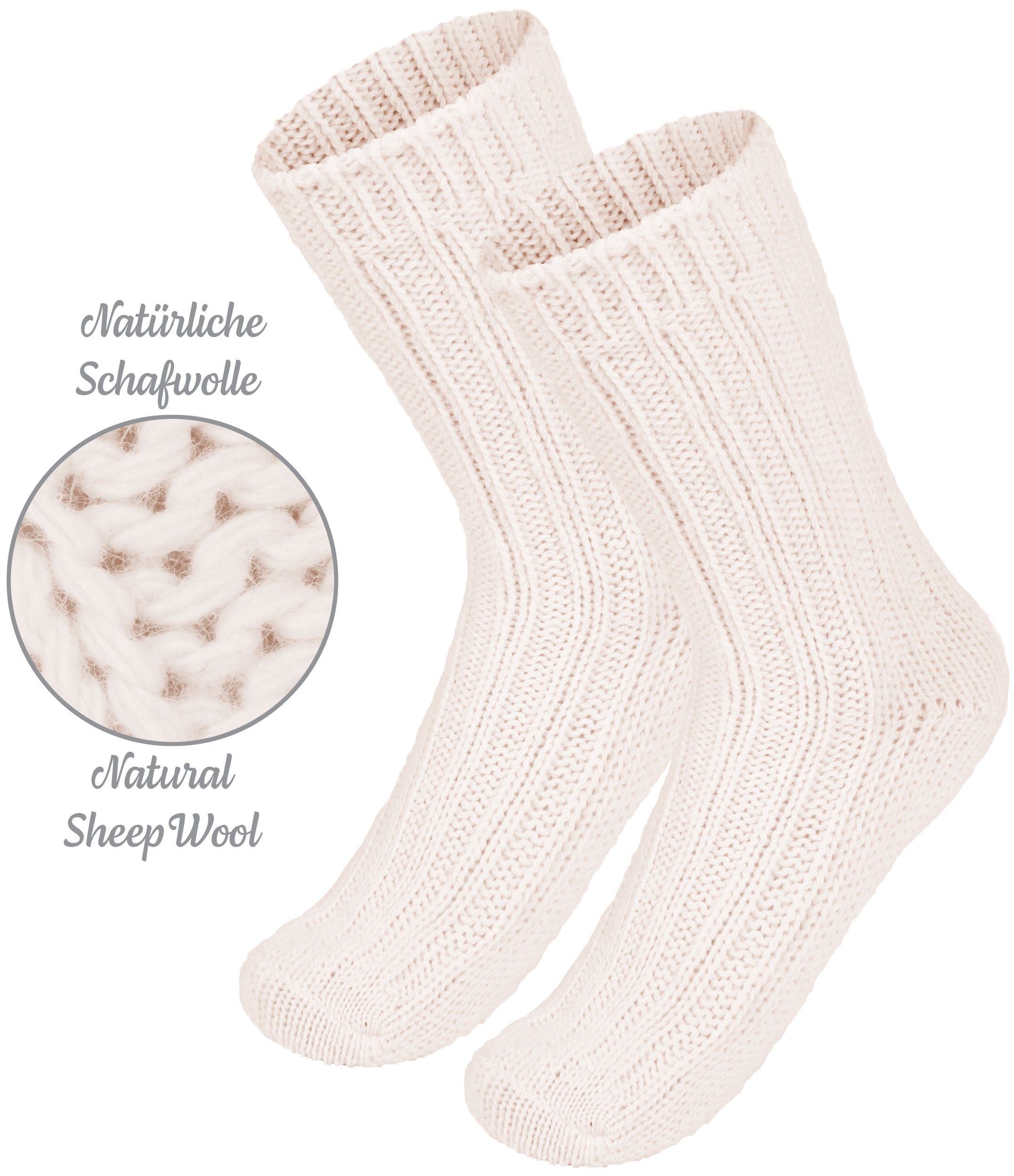 BRUBAKER Socken Kinder Wollsocken - Warme Wintersocken für Jungen und Mädchen (4-Paar, 4er-Pack) Flauschiges Socken Set mit Schafwolle - Winter Kindersocken