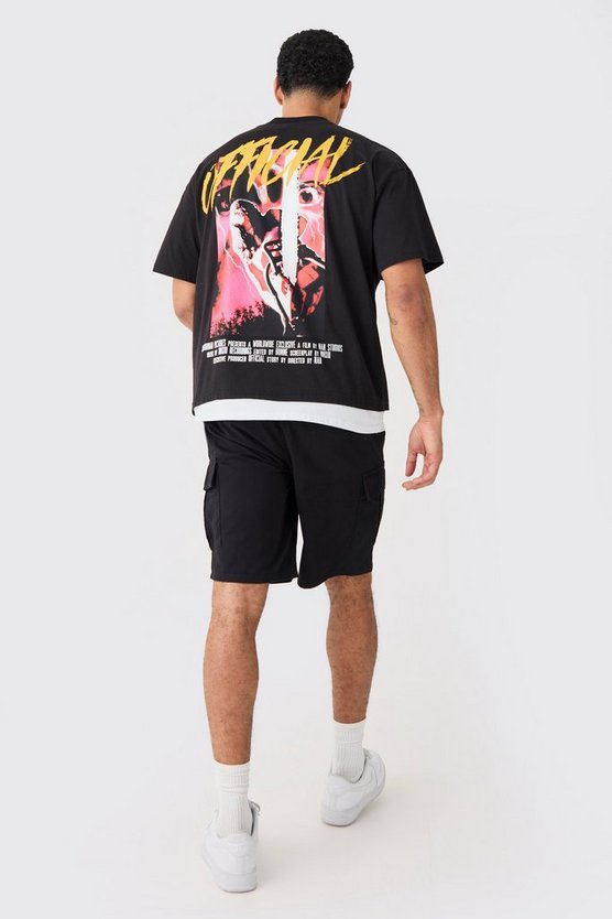 Lockere Cargo-Shorts mit elastischem Bund