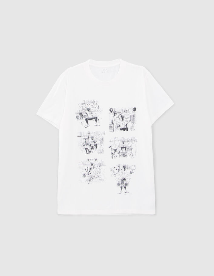 T-shirt blanc bio visuel BD Hip Hop Homme