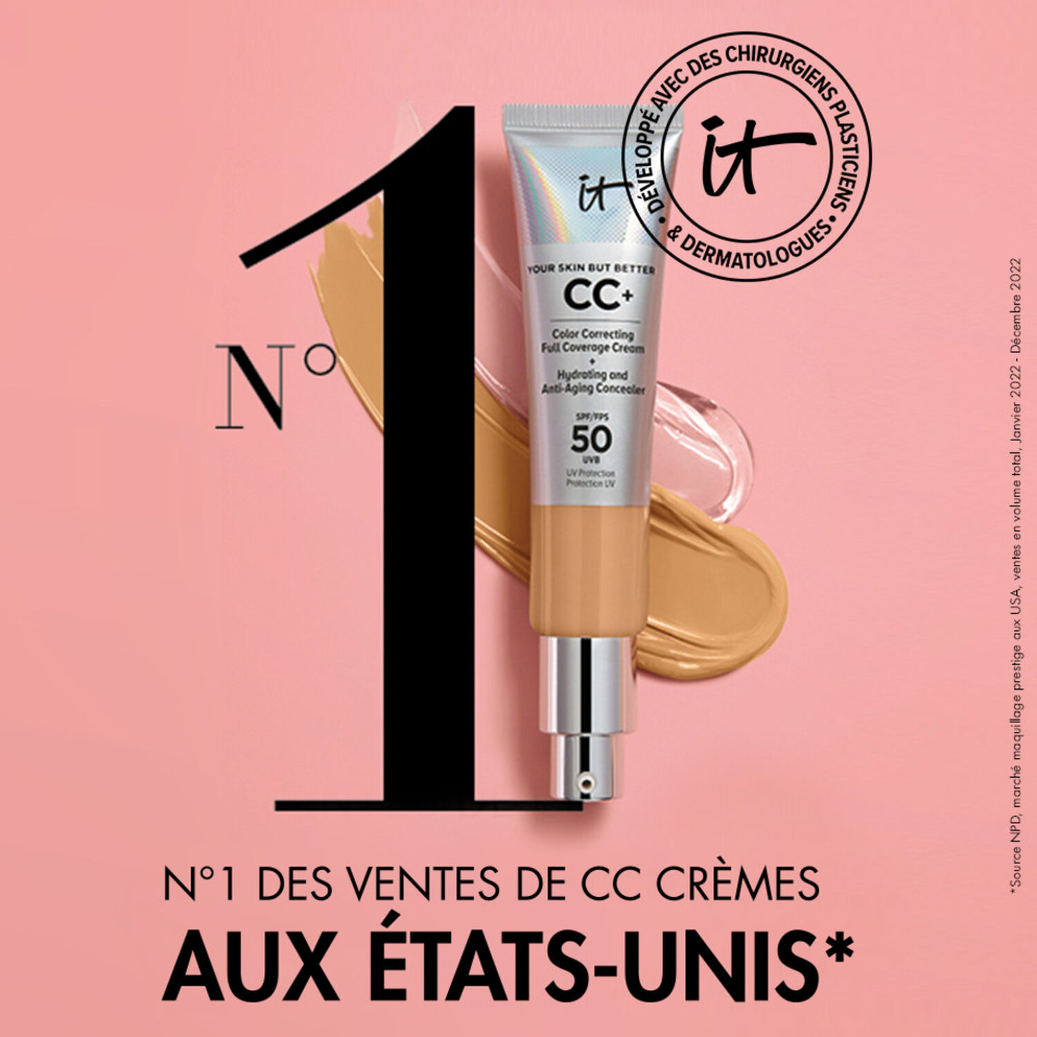It Cosmetics Your Skin But Better™ CC+ Cream CC Crème Correctrice Haute Couvrance