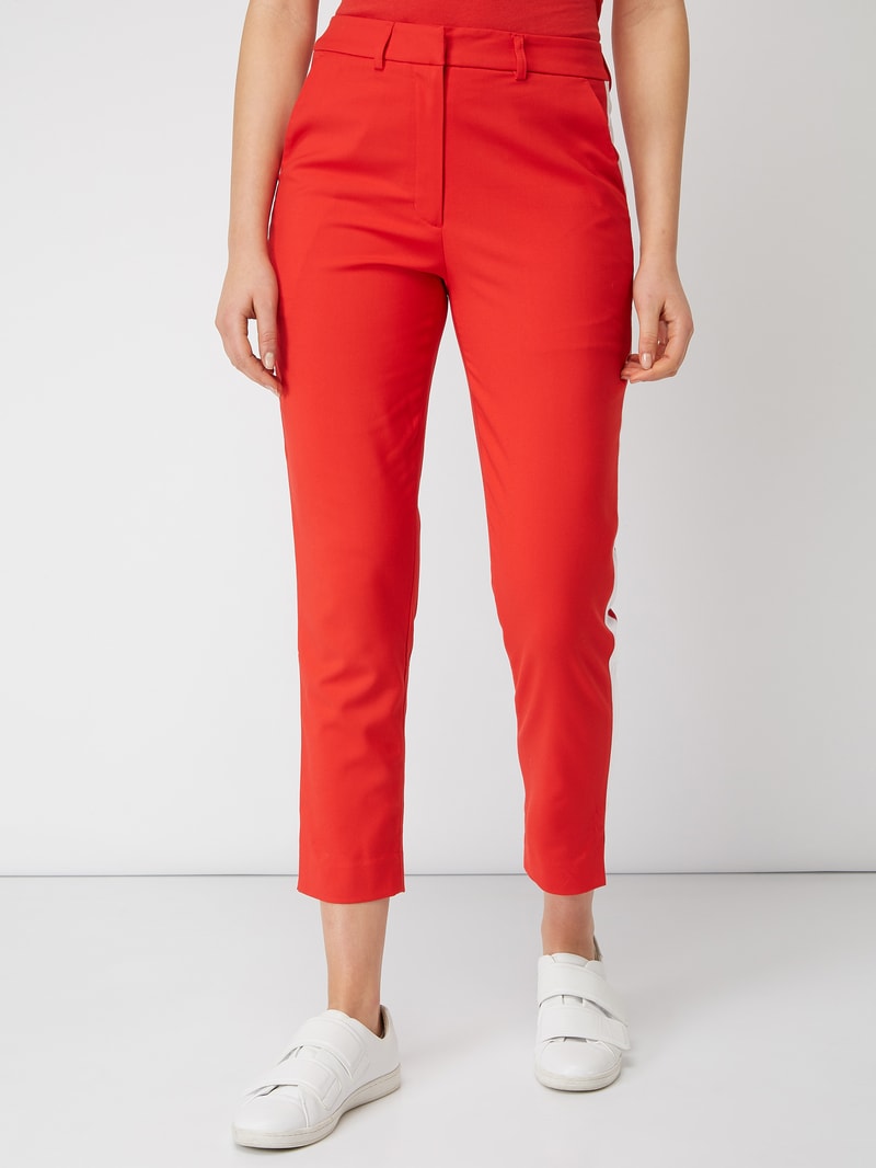 Track Pants mit Zierpaspeln in rot