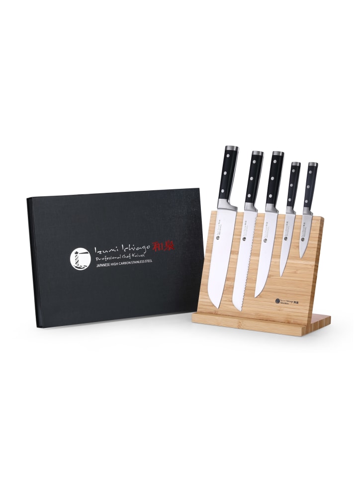 Izumi Ichiago IZUMI ICHIAGO - 5-tlg. Santokumesser -Set inkl. Magnetmesserhalter günstig kaufen onesize