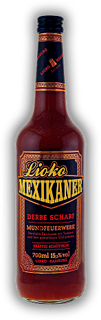 Lioko Mexikaner Derbe Scharf Lioko Mexikaner Derbe Scharf Komprimierte Chili-Power! Doppelt so scharf wie der Classic! Kann zu hochrotem Kopf und Hechel-Attacken führen. 0,7	 Liter - Vol 15,3%