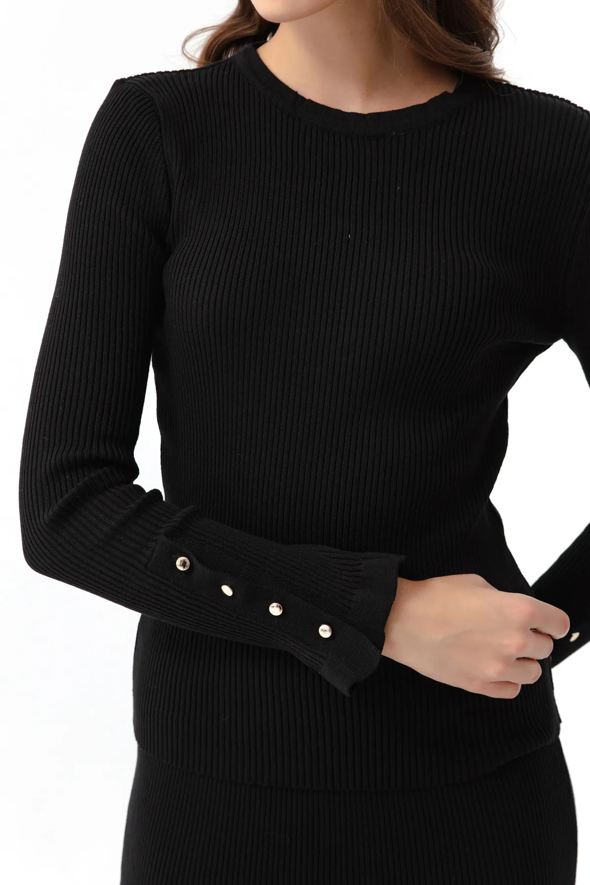 Lafaba  Damen-Strickset aus schwarzem Cord