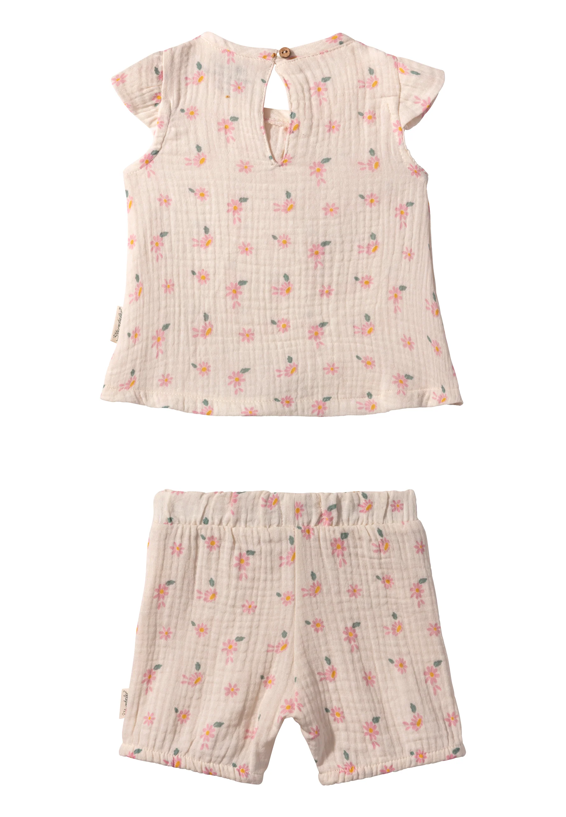 Set Shirt + Shorts bedruckt mit Gänseblümchen