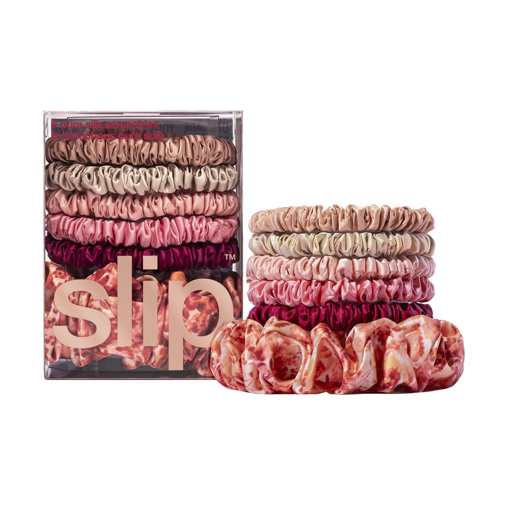 slip slip pure silk scrunchies - flora set chouchous skinny