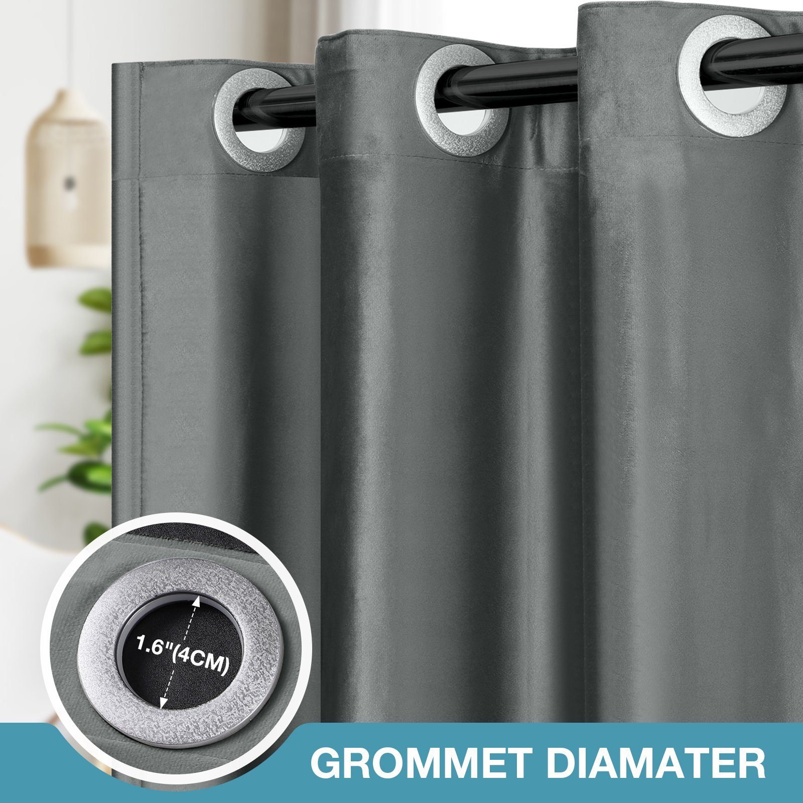 BTTO Raumteiler Türvorhang Blickdicht Vorhang Gardinen mit ösen Samtvorhänge, 1-tlg., Thermogardinen,Samt Velvet,Wärmeisolierend,für Wohnzimmer Schlafzimmer