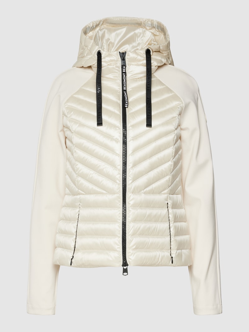 Daunenjacke mit Label-Details in offwhite