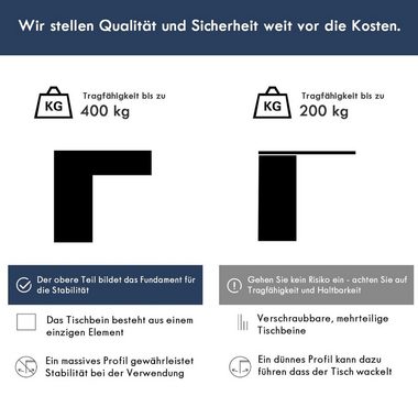 oyajia Tischbein Tischkufen X-Form aus Vierkantprofilen 50x30 mm, Tischgestell Schwarz, 2 Stück mit Schrauben & Bodenschoner, für Esstisch Couchtisch Sitzbank