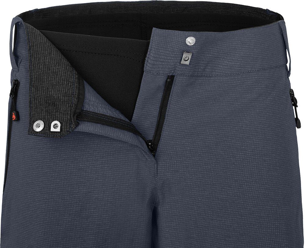 Bergson Fahrradhose VINA Bermuda Damen Radshorts (mit gepolsterter Innenhose), robust, elastisch, Normalgrößen, grau/blau