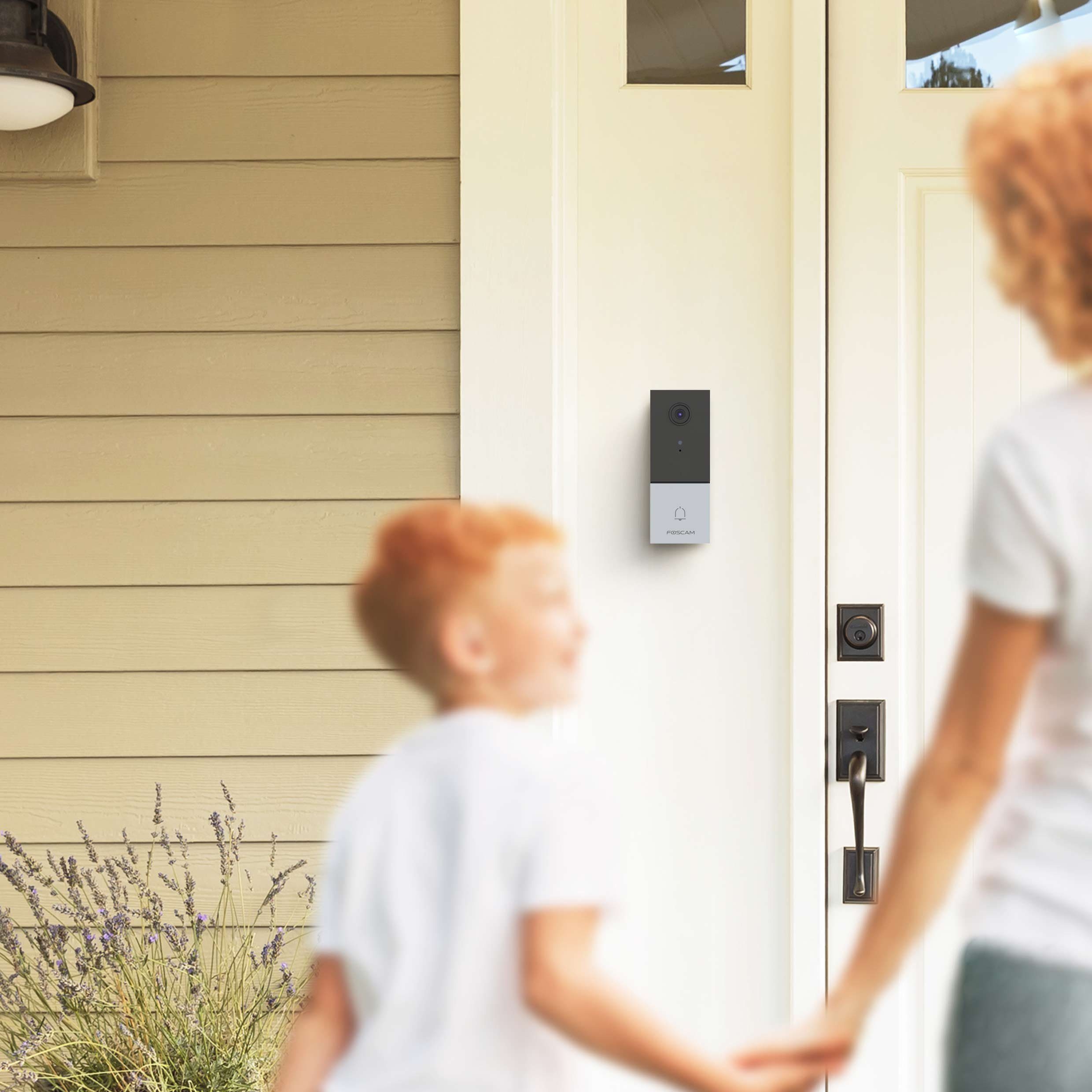 Foscam VD1 4 MP Dual Band WLAN Videotürklingel Smart Home Türklingel (Außenbereich, Innenbereich, P2P-Funktion, Echtzeit-Alarm, 2-Wege-Audio, Wetterfest IP65, Ultra-Weitwinkelobjektiv)