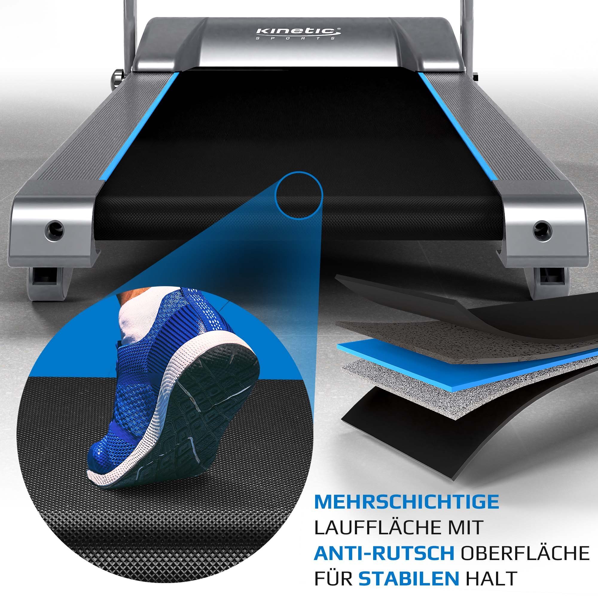 Kinetic Sports Laufband KST3100FX, klappbar mit LCD Display, 1100 W Motor, 1- 12 km/h