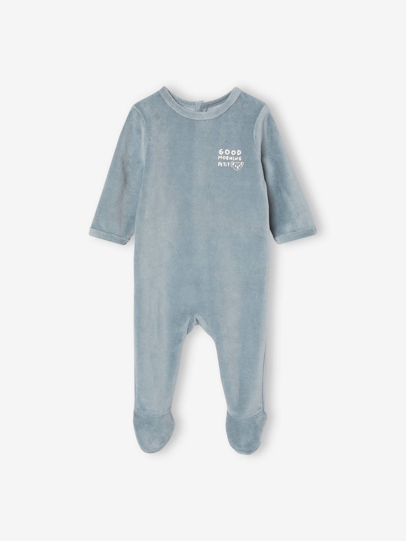 Lot de 3 pyjamas en velours bébé ouverture dos BASICS lot curcuma