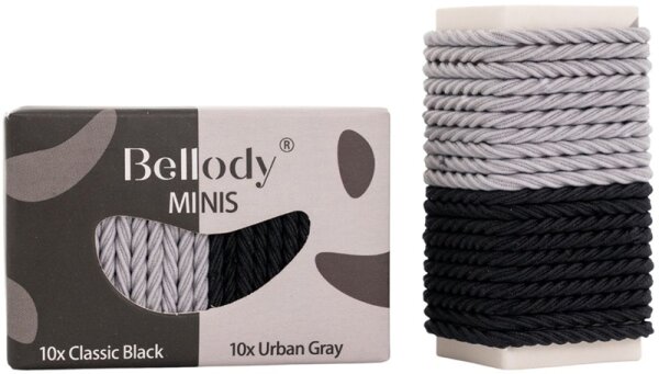 Bellody Mini Haargummis Schwarz & Grau - Mischpaket Haargummi