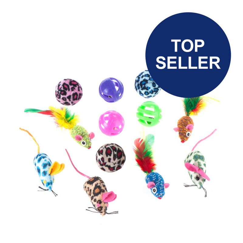Katzenspielzeug-Set mit Bällen & Mäusen zu TOP-Preisen
