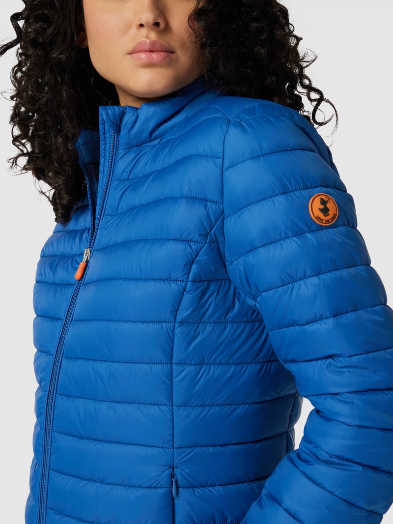 Steppjacke mit Label-Patch Modell 'AURA' in blau
