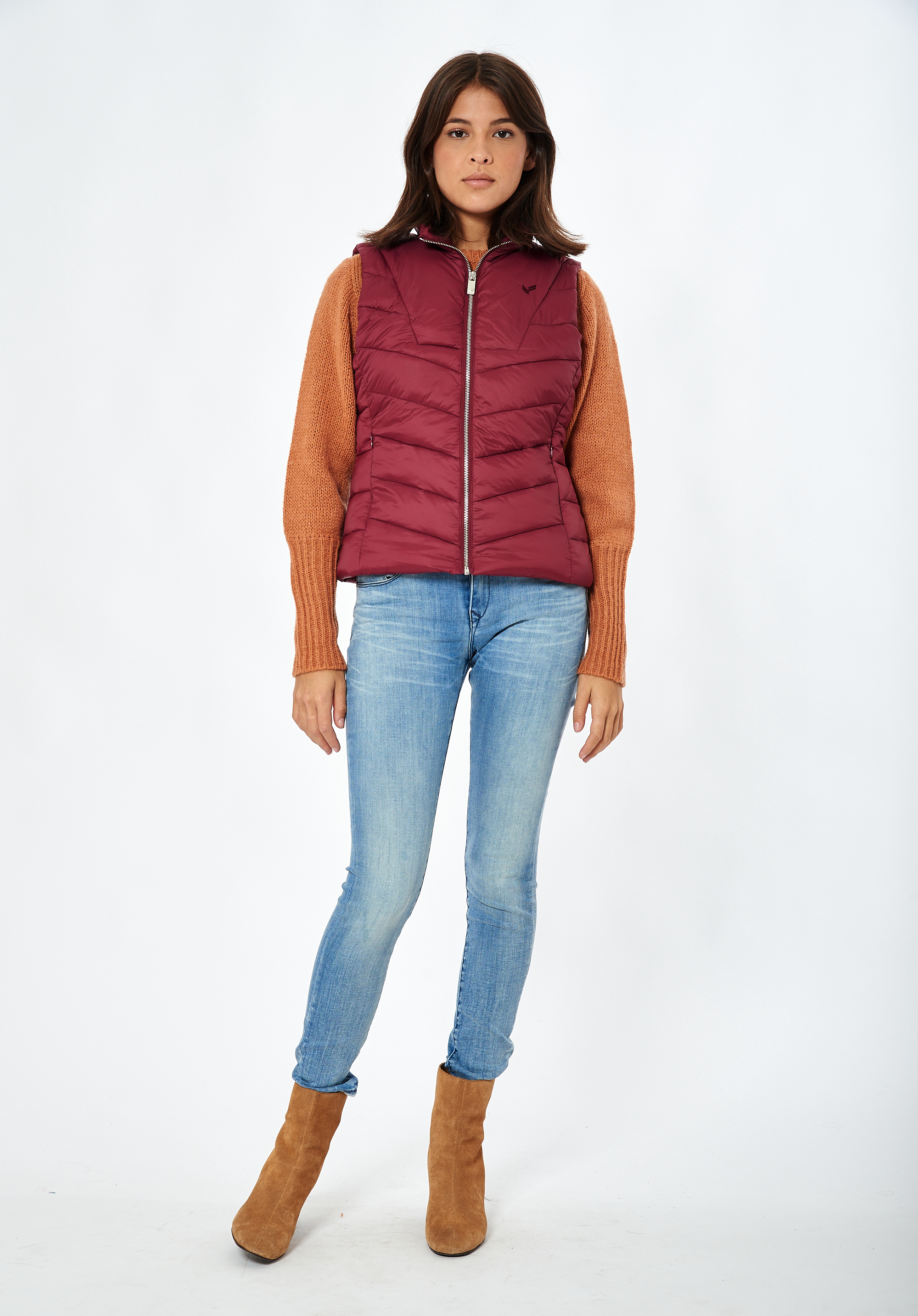 ARMA   Doudoune sans manches bordeaux Femme