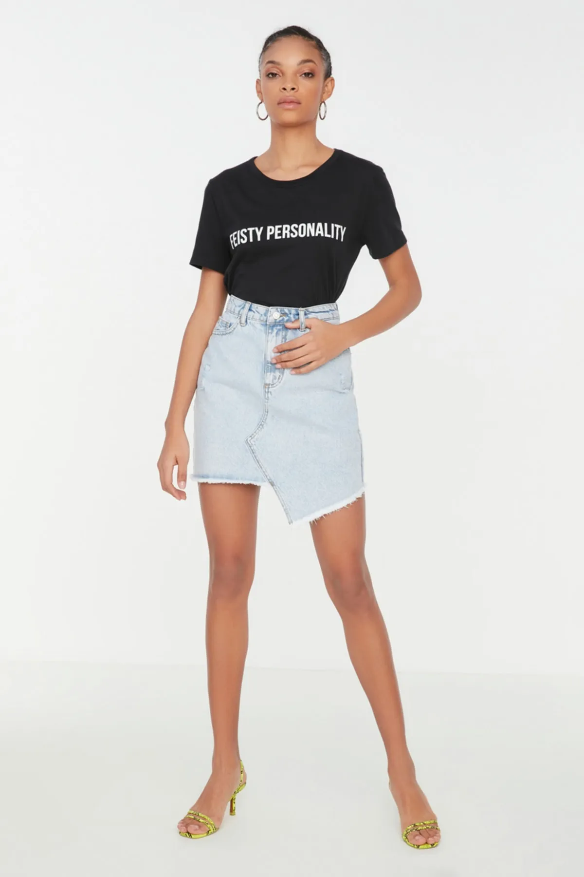 Trendyol Collection  blauer Mini-Jeansrock