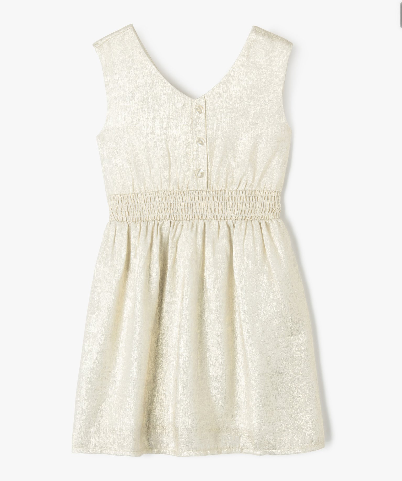 Robe de cérémonie aux reflets métallisés fille or | GEMO
