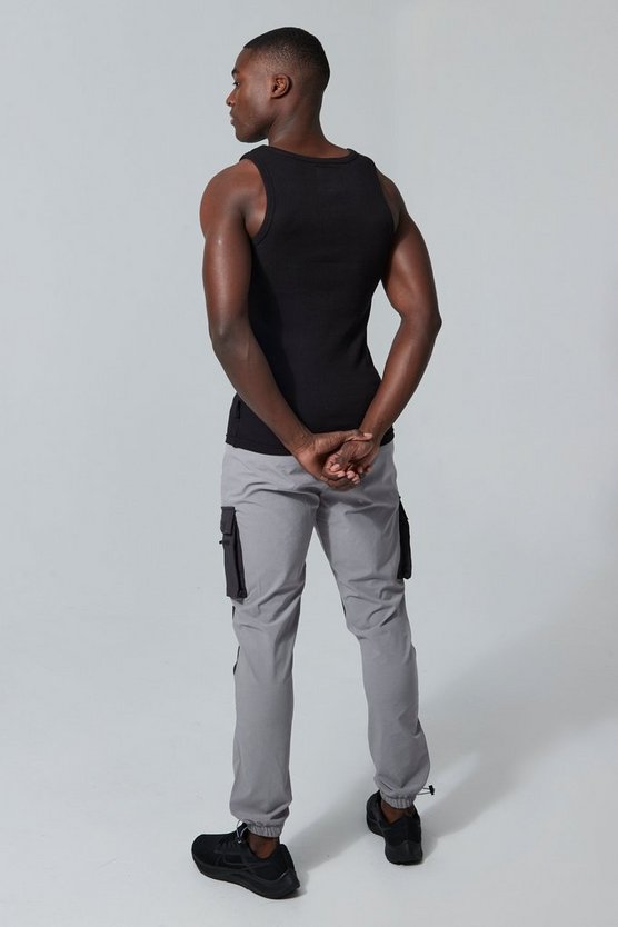 Man Active geripptes Muscle-Fit Gym Tanktop