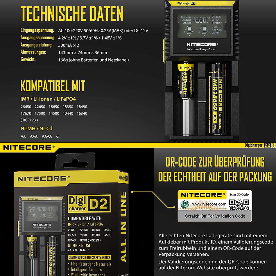 USB-Ladegerät Digicharger D2EU- EU-Version